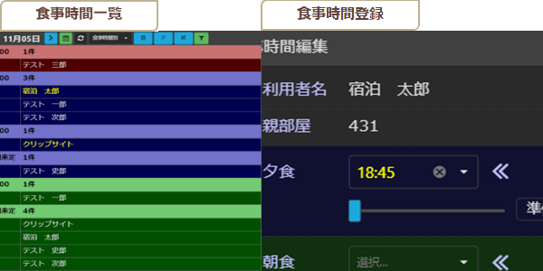 お食事時間登録